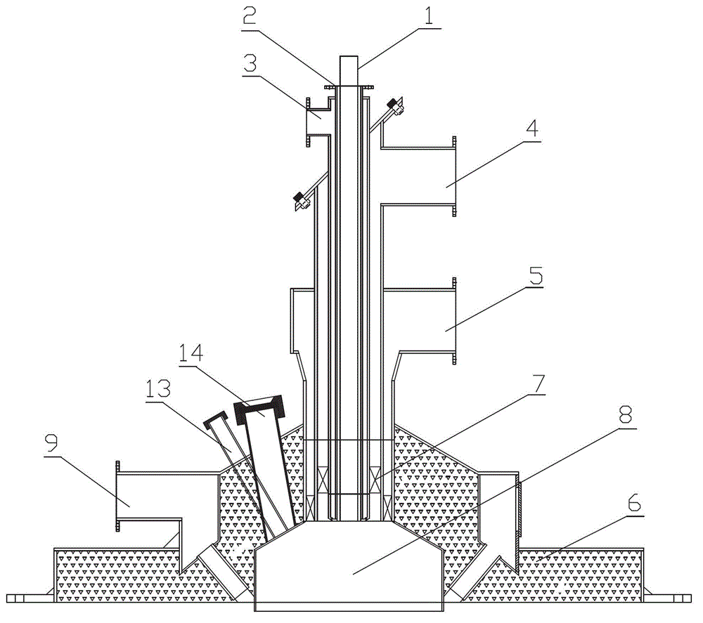 Combustor special for coal water slurry combustion type cracking furnace