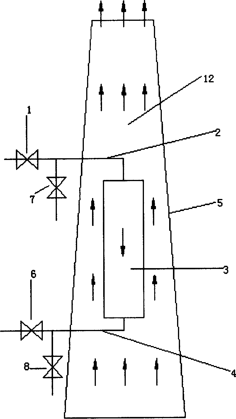 Inhalable particulates removing tower with non-motile finned tubes