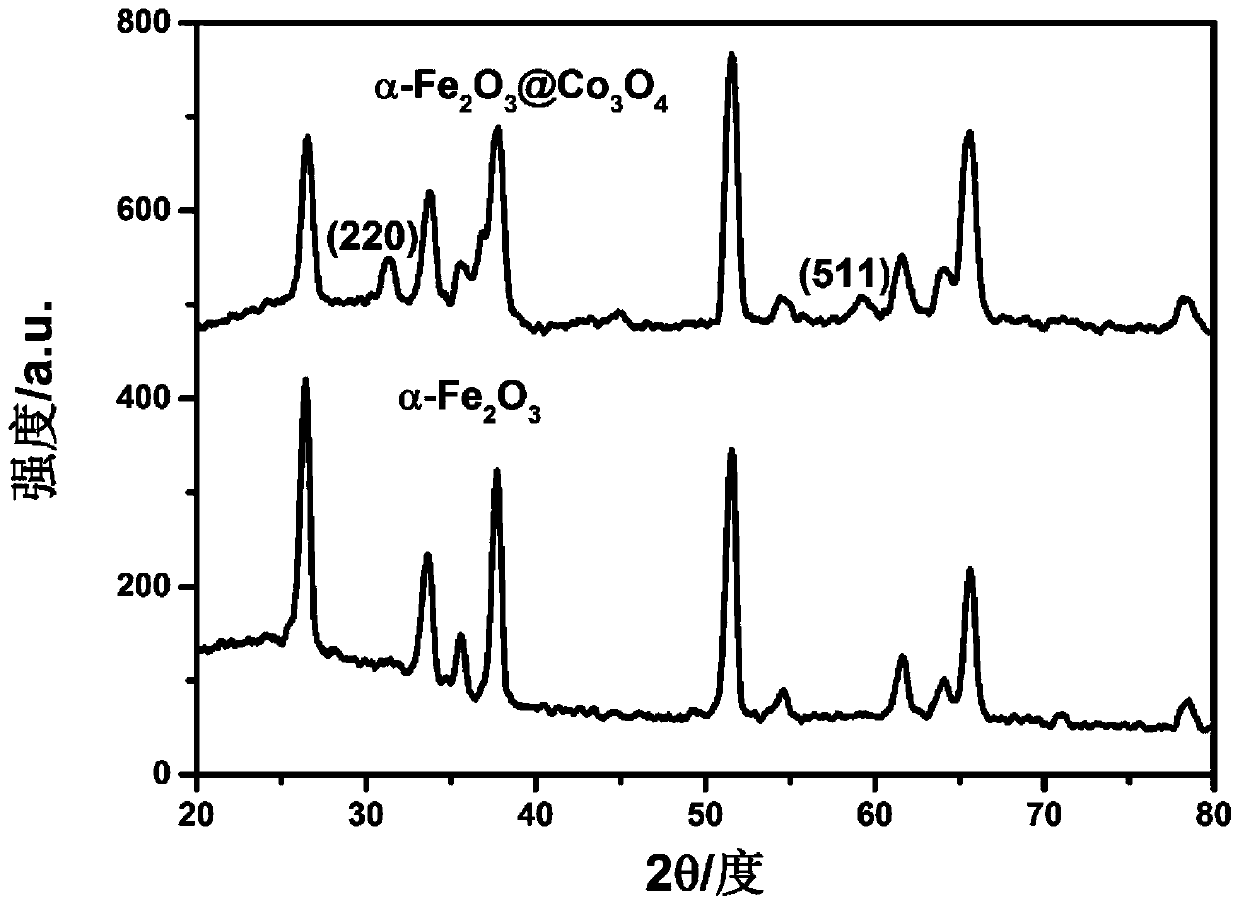 Tricobalt tetroxide composite α-type iron oxide worm-like nanostructure array photoanode, preparation method and application thereof