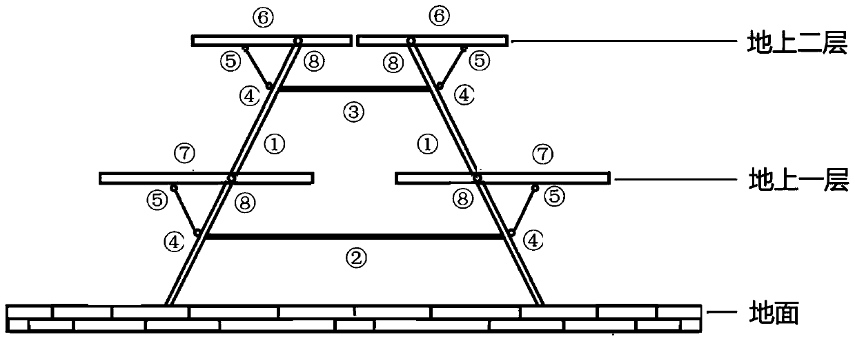 Tiltable material pouring three-dimensional compost fermentation frame and operation method thereof