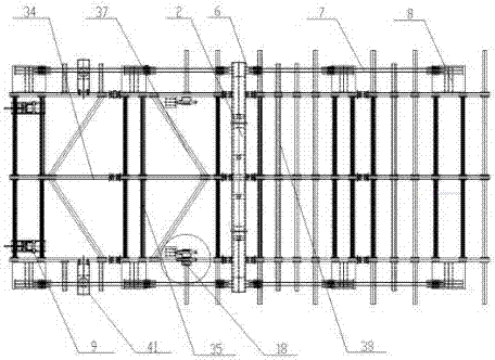 Hanging basket structure used in construction of reinforced concrete arch bridge