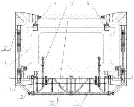 Hanging basket structure used in construction of reinforced concrete arch bridge