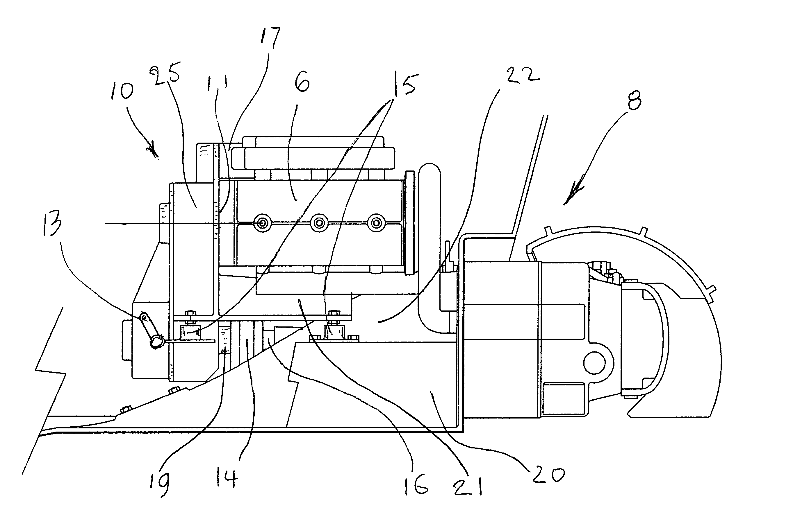 Integrated marine motor support and transmission apparatus