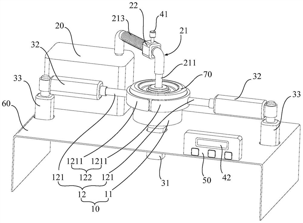 Air tightness testing device for seals