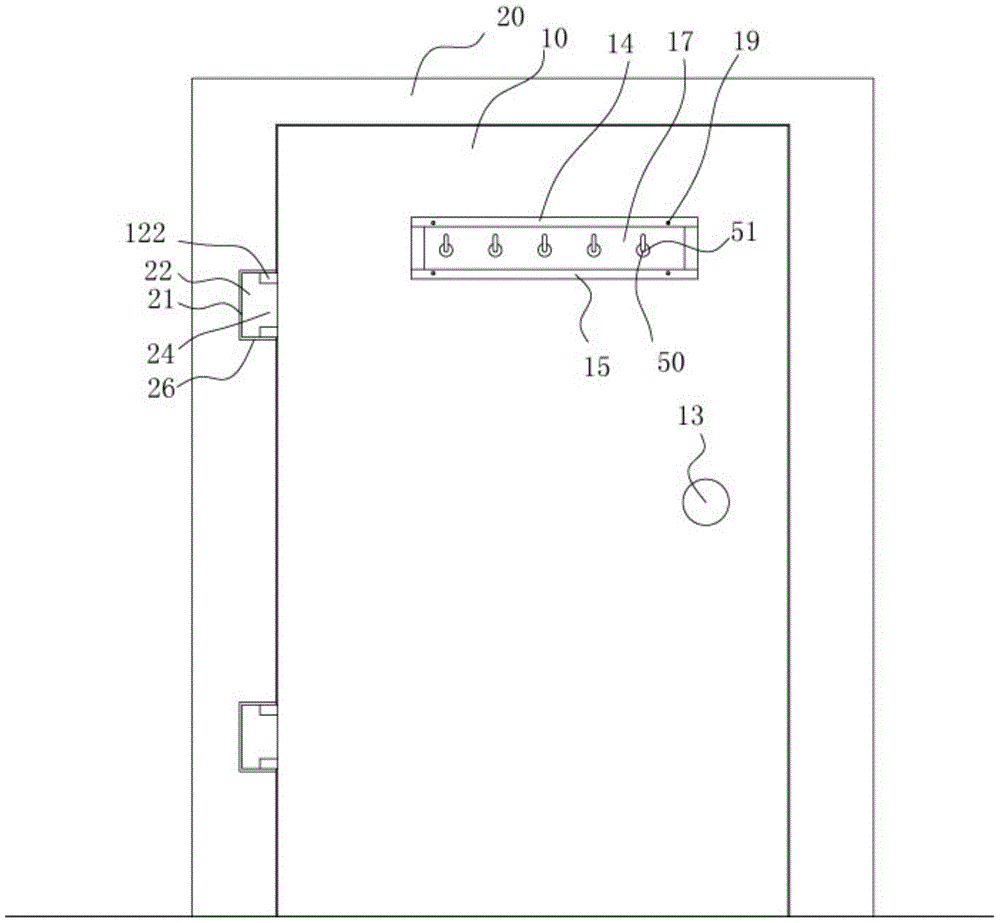 A door body structure with movable hooks using simple connectors