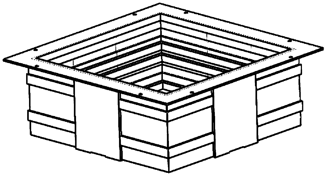 Laying forming mold for resin-matrix composite battery case of new-energy automobile