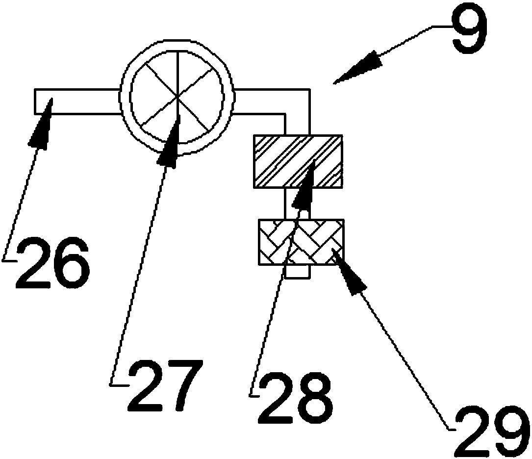 De-ironing device for dust extraction type chemical material