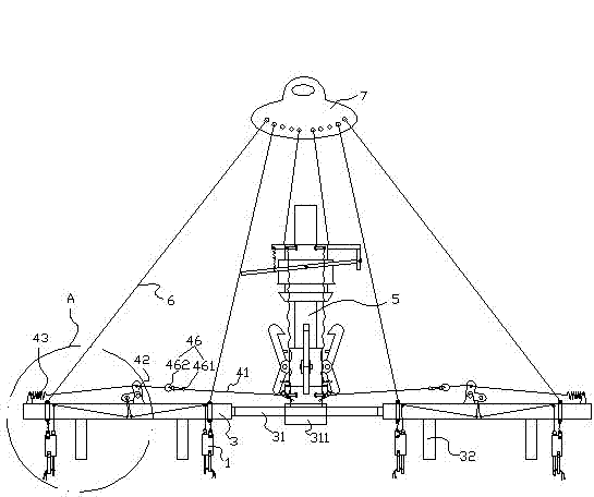 Automatically-released hoist ring and combined loading and unloading frame with same