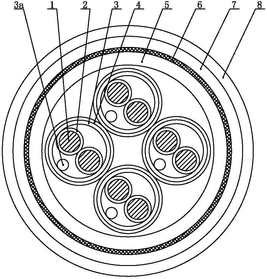 High-temperature-resistant soft independent shield instrument cable for maritime oil and gas engineering and manufacturing method thereof