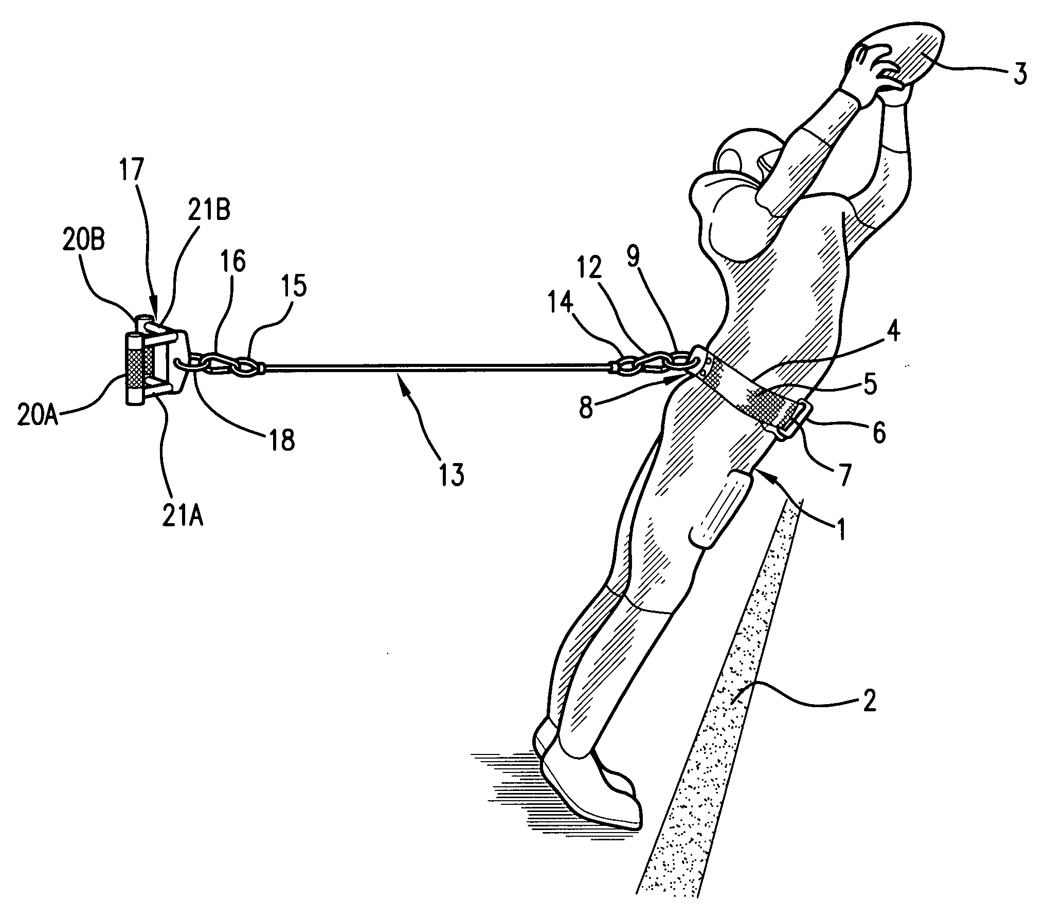 Football sideline catching training aid