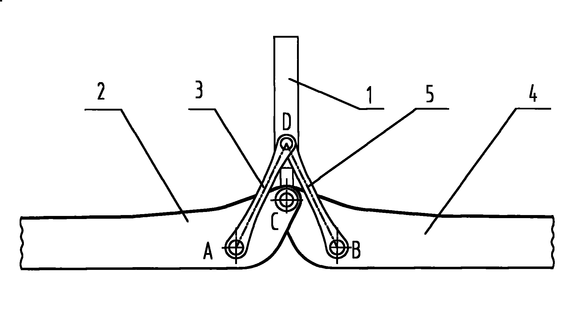 Arm support link mechanism, folding type arm support and concrete pump vehicle