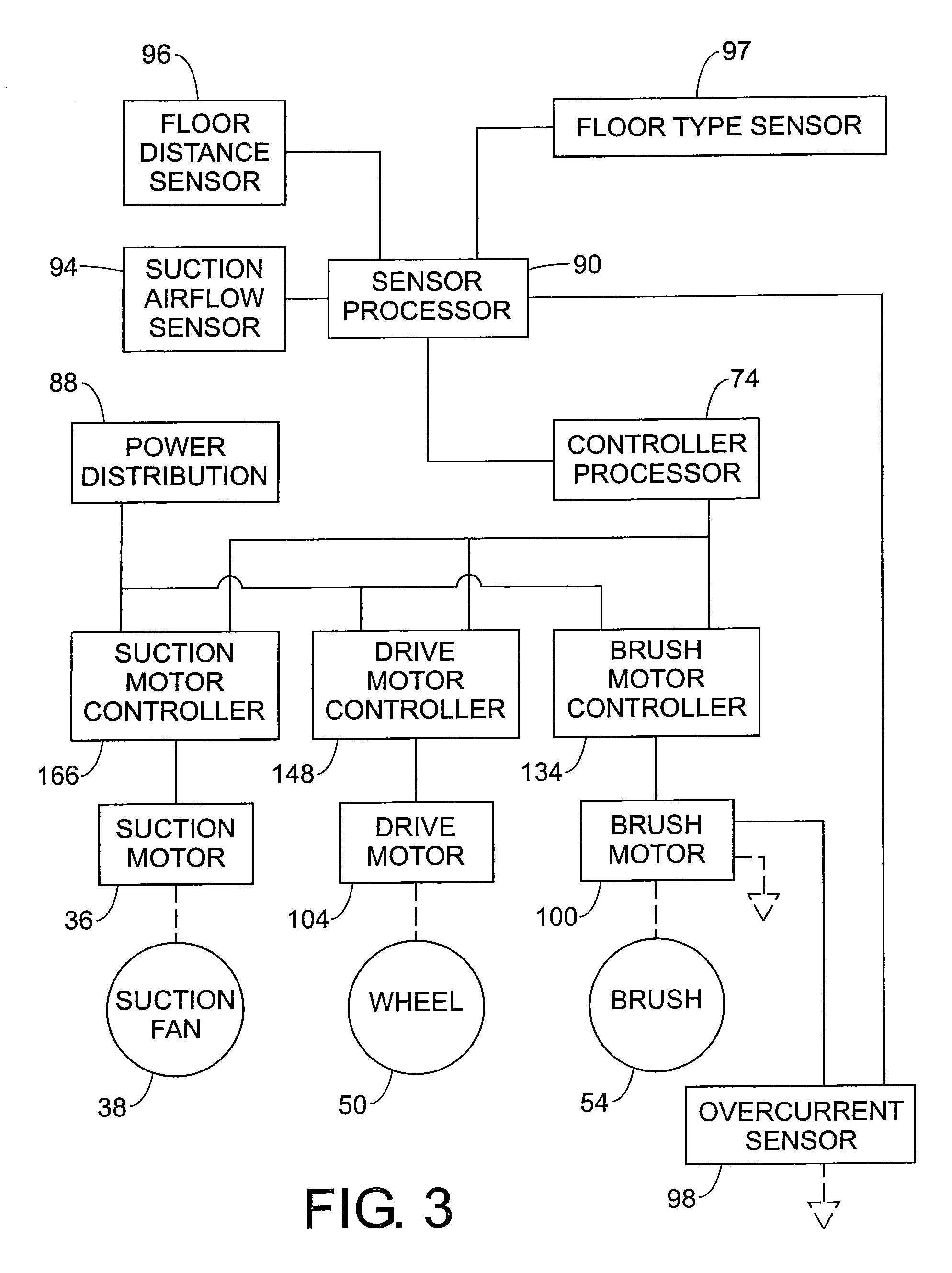 Sensors and associated methods for controlling a vacuum cleaner