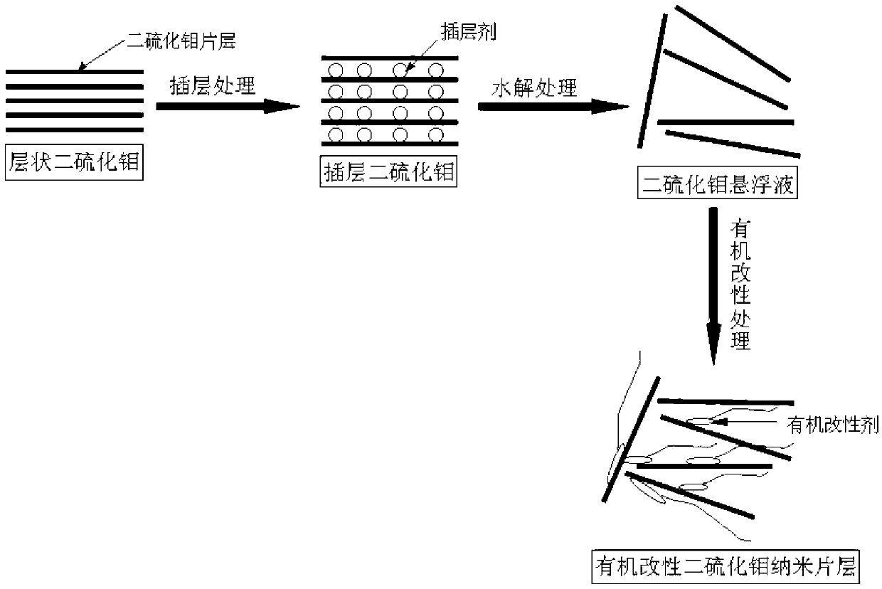 Organic modified molybdenum disulfide nanosheet layer and preparation method thereof