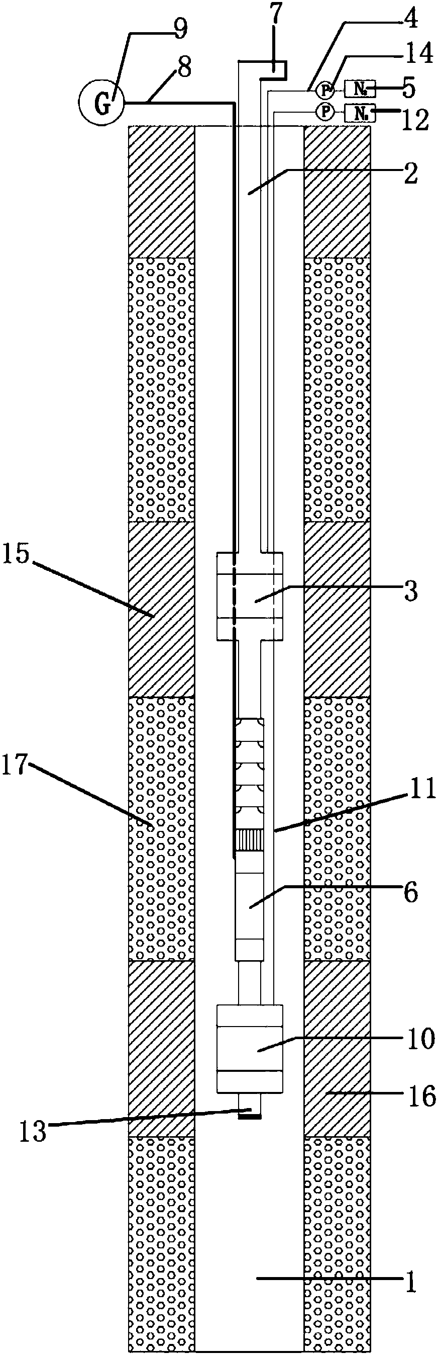 Double-packer layered water pumping device and method