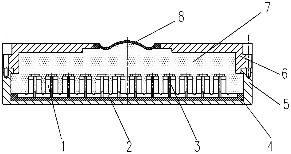 A deep-water composite structural acoustic array and sound transmission method based on the array