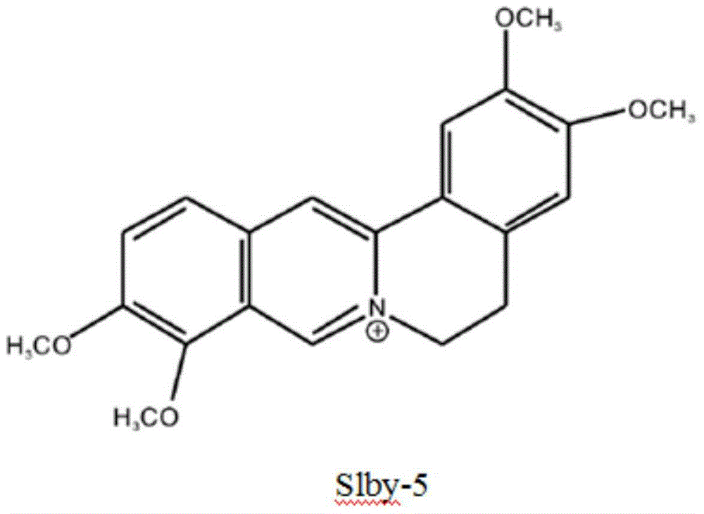 Microbial secondary metabolite palmatine hydrochloride and application thereof