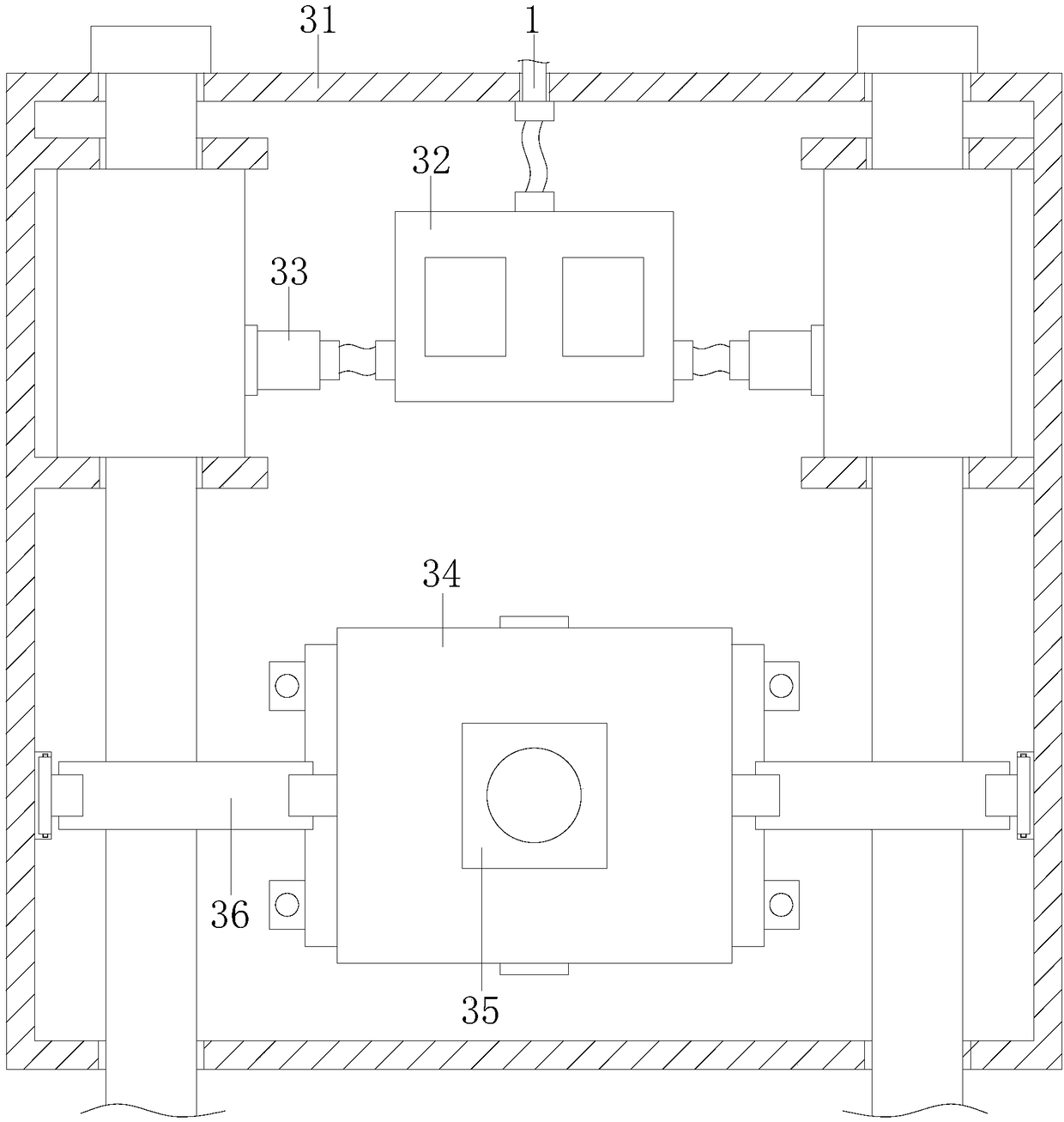 Mounting structure for lift type security monitoring equipment carrier cart