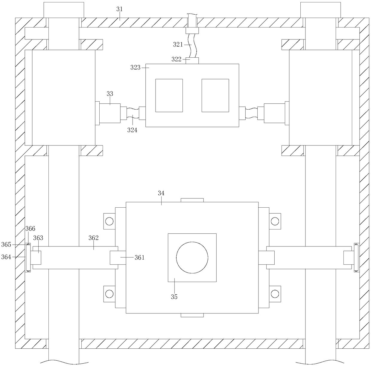 Mounting structure for lift type security monitoring equipment carrier cart