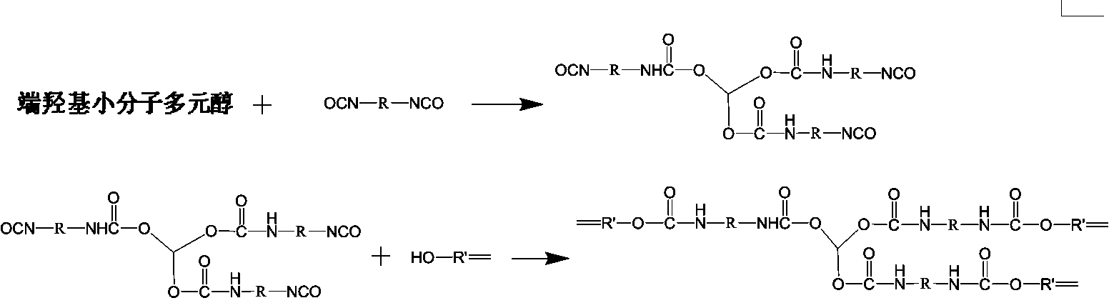 Unsaturated hyperbranched polyurethane prepolymer as well as preparation method and application thereof