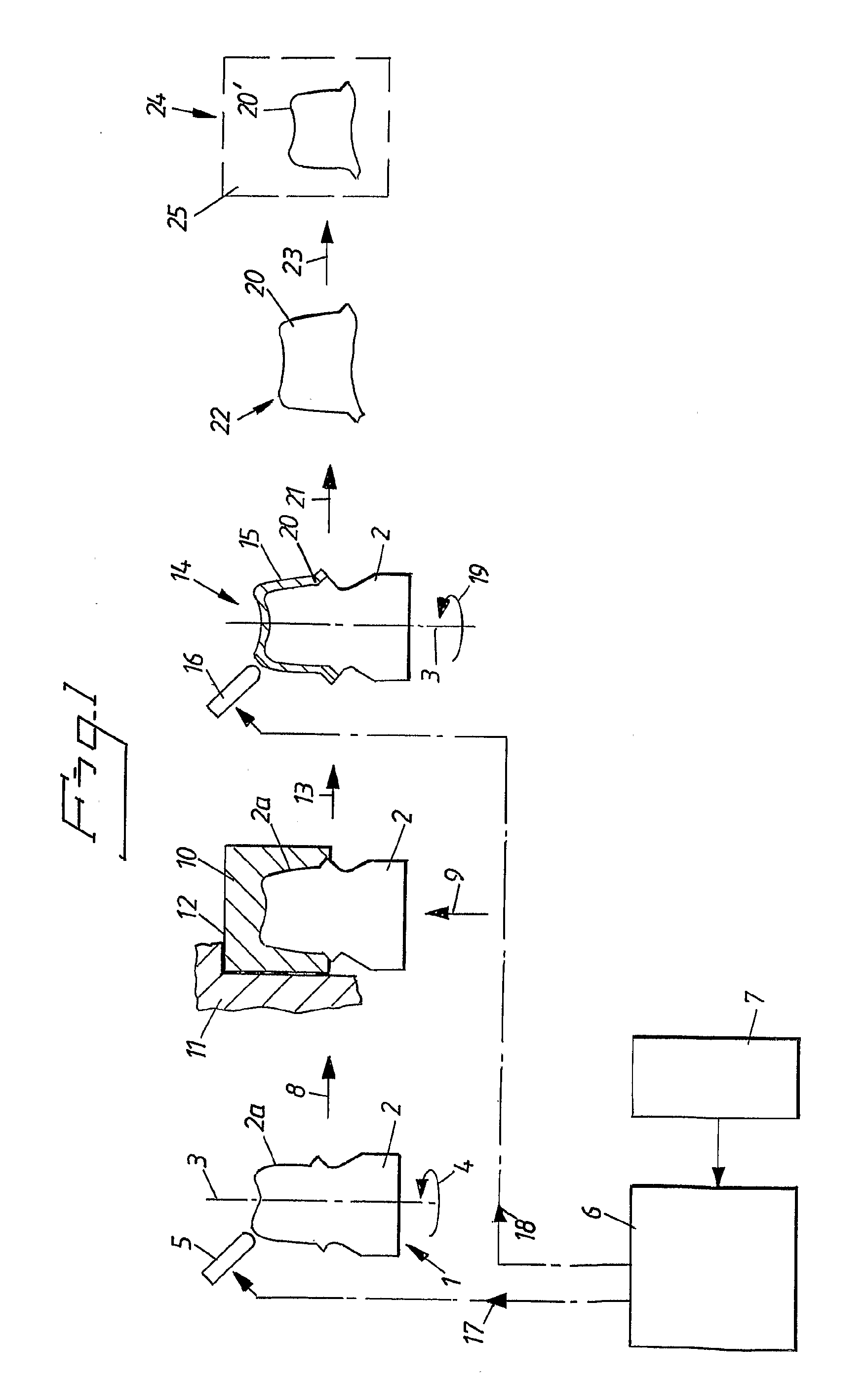 Process for production of a dental component and arrangement of such component