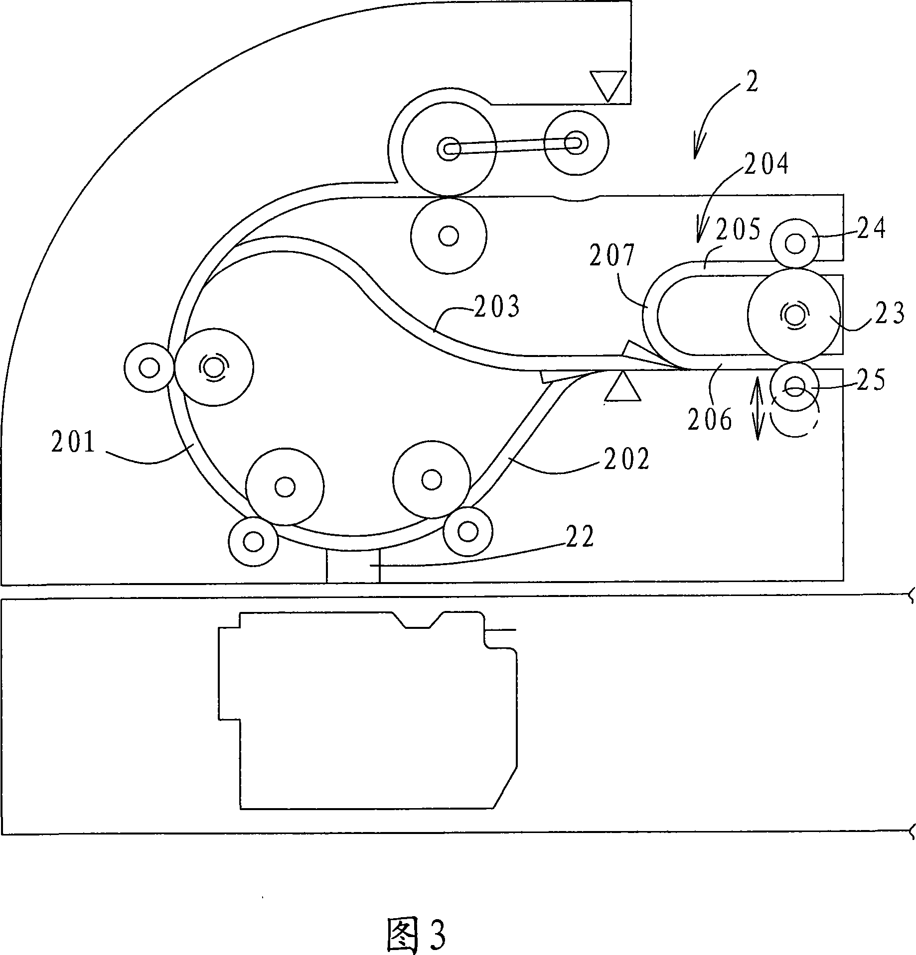 File automatic entrance and exit device and method for double side scanning using the device