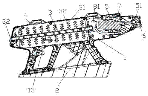 Electric water-series fire extinguishing gun