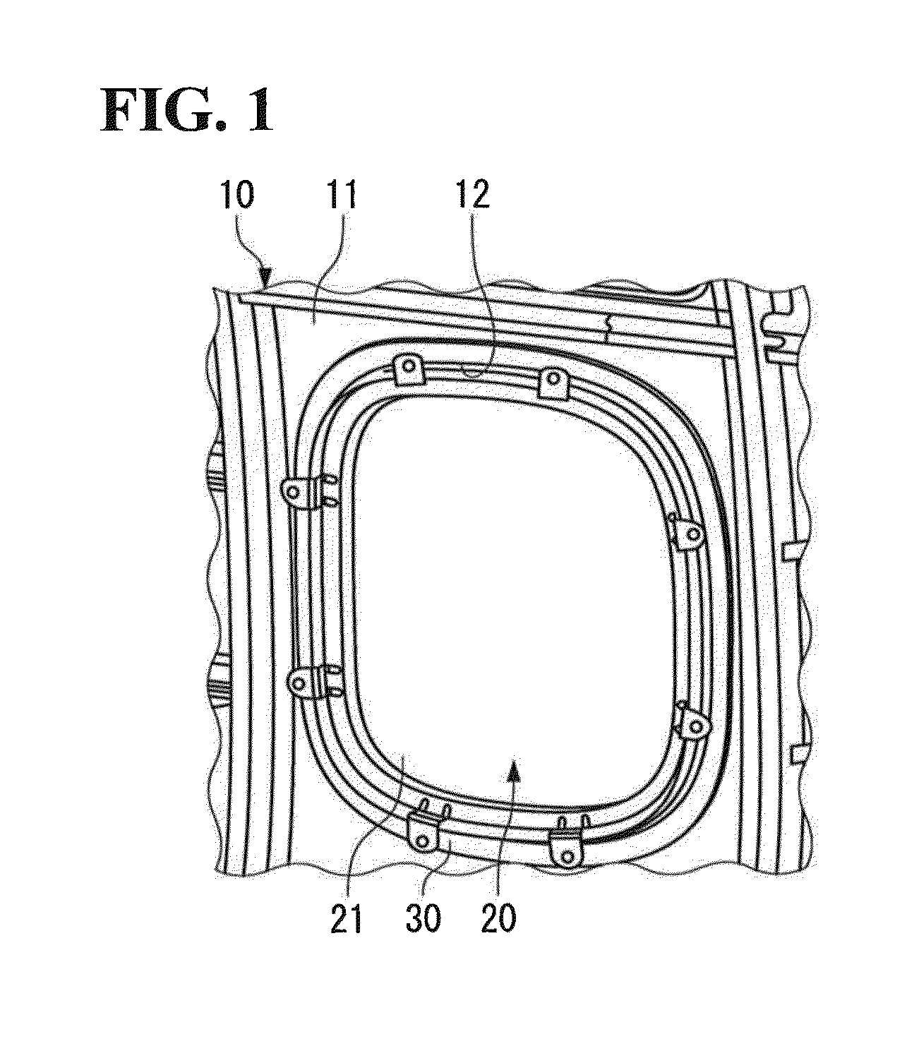 Window of aircraft, closing member for opening and gasket seal