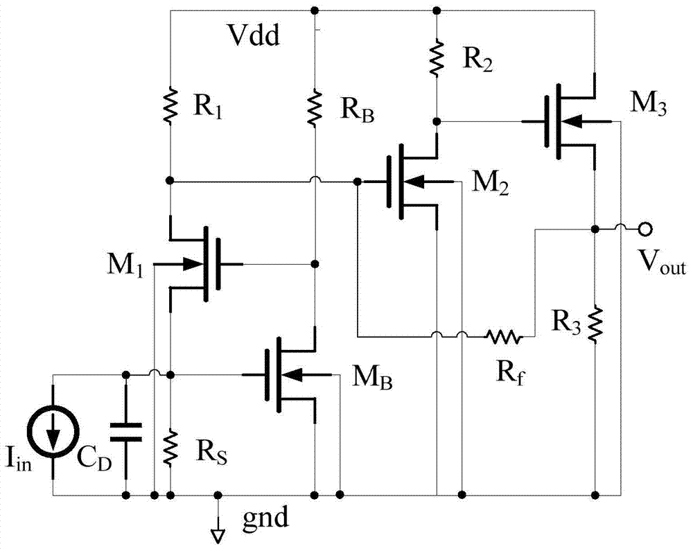 A High Gain Low Noise Differential Transimpedance Amplifier