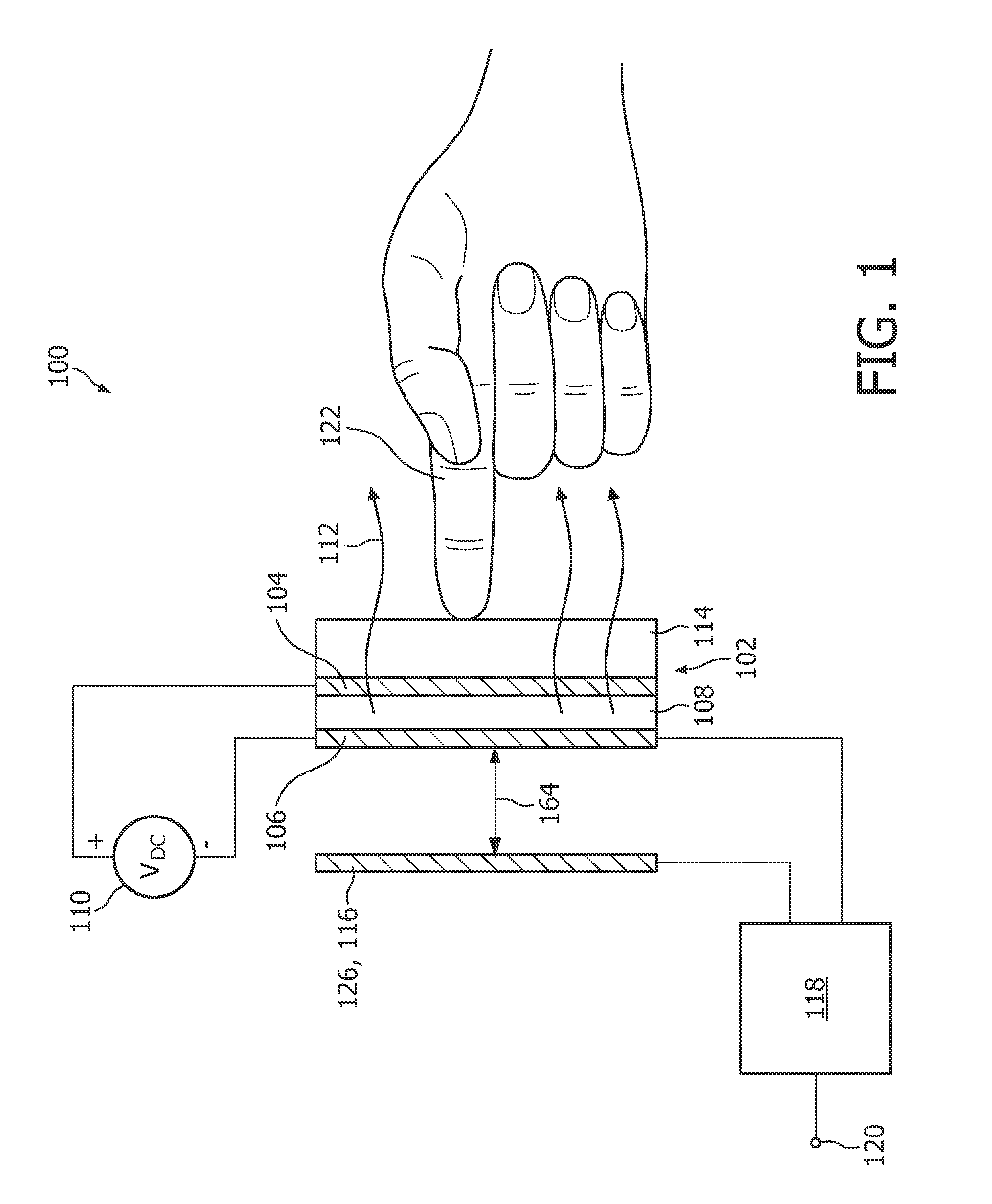 OLED device with capacitive proximity sensing means