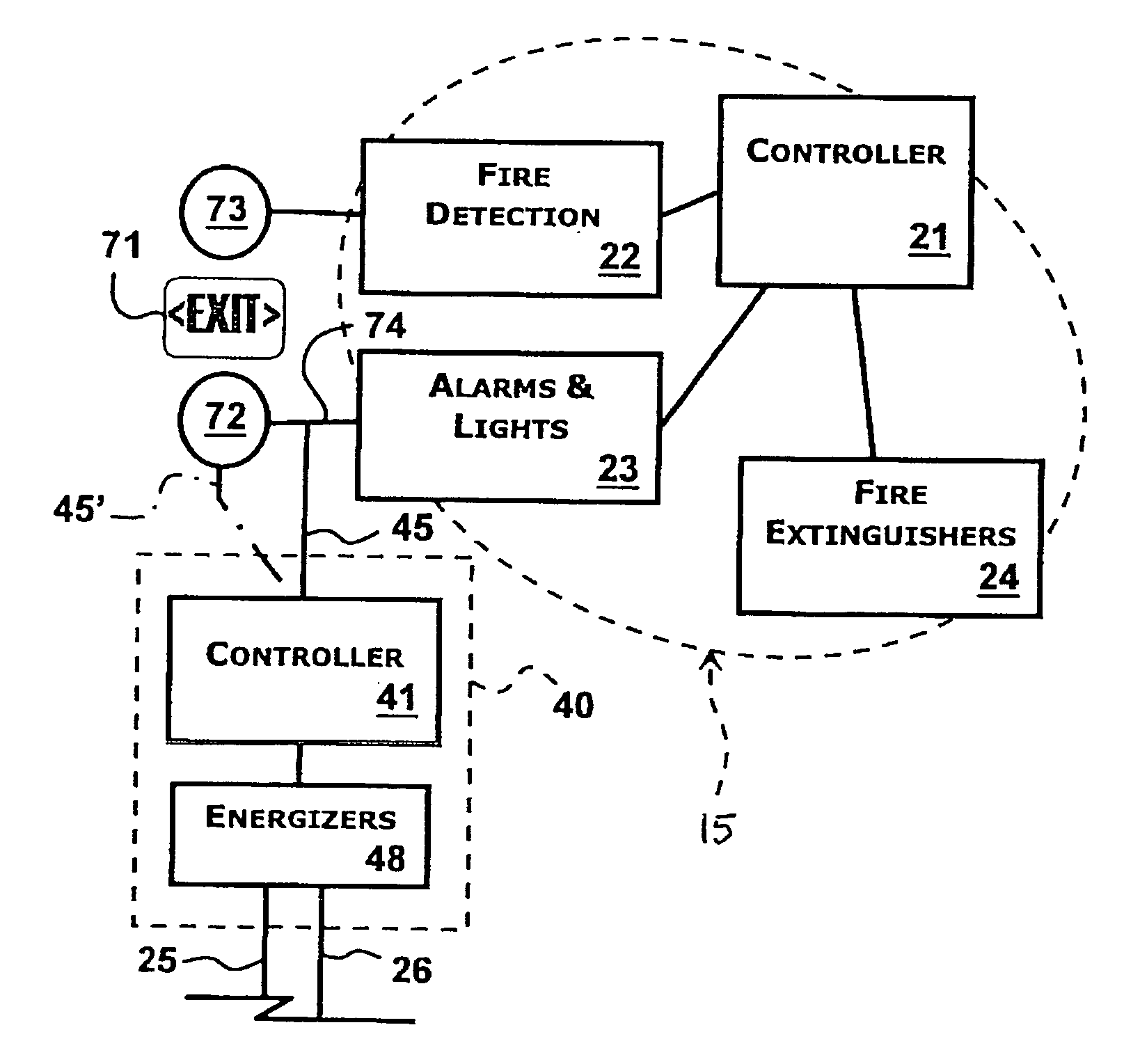 Emergency exit route illumination system and methods