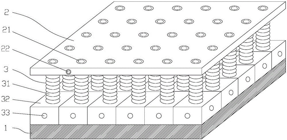 Gradient individually-adjustable three-dimensional air cushion structure for sectional backbone drawing bed