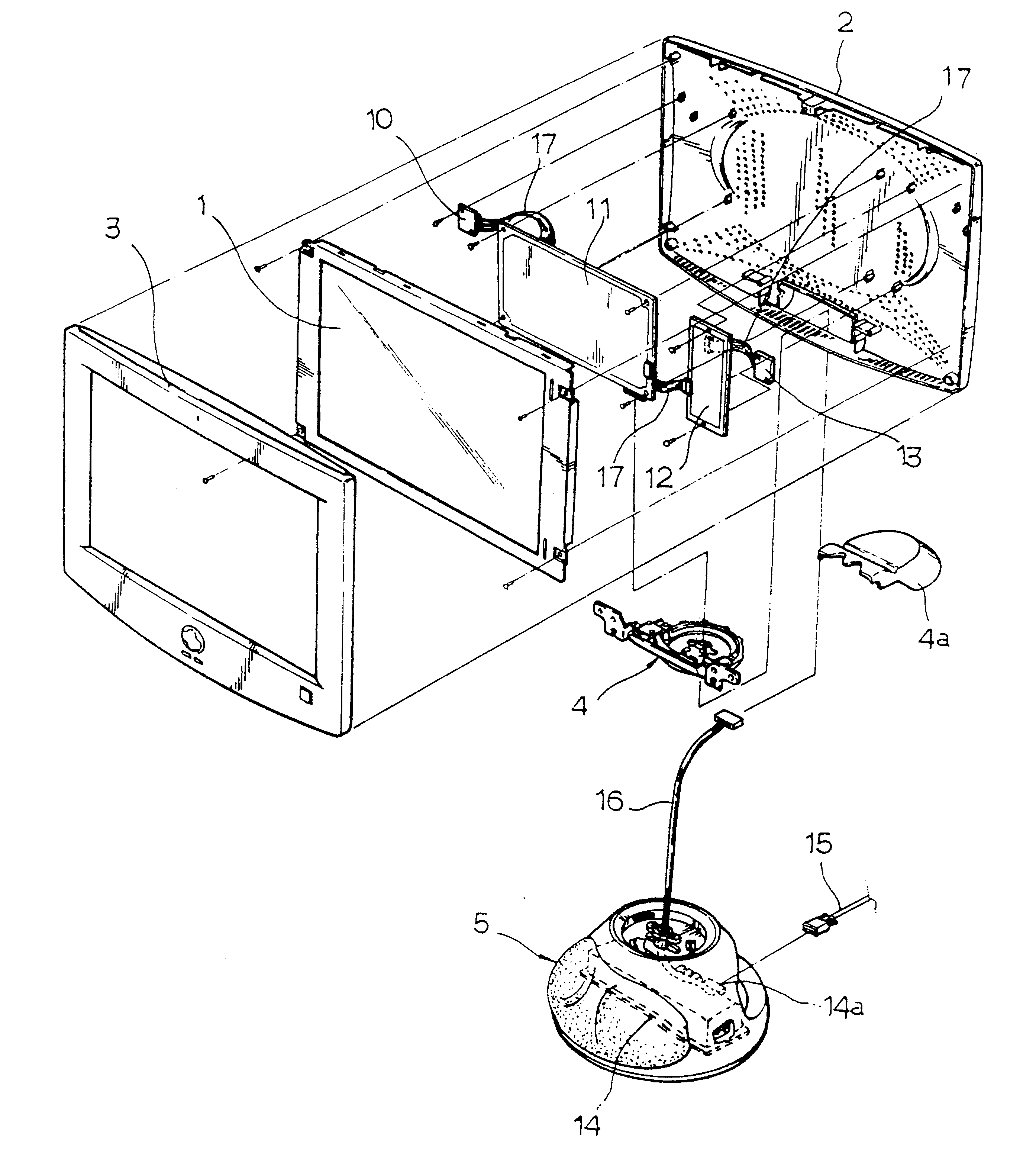 LCD monitor having partitioned circuit section