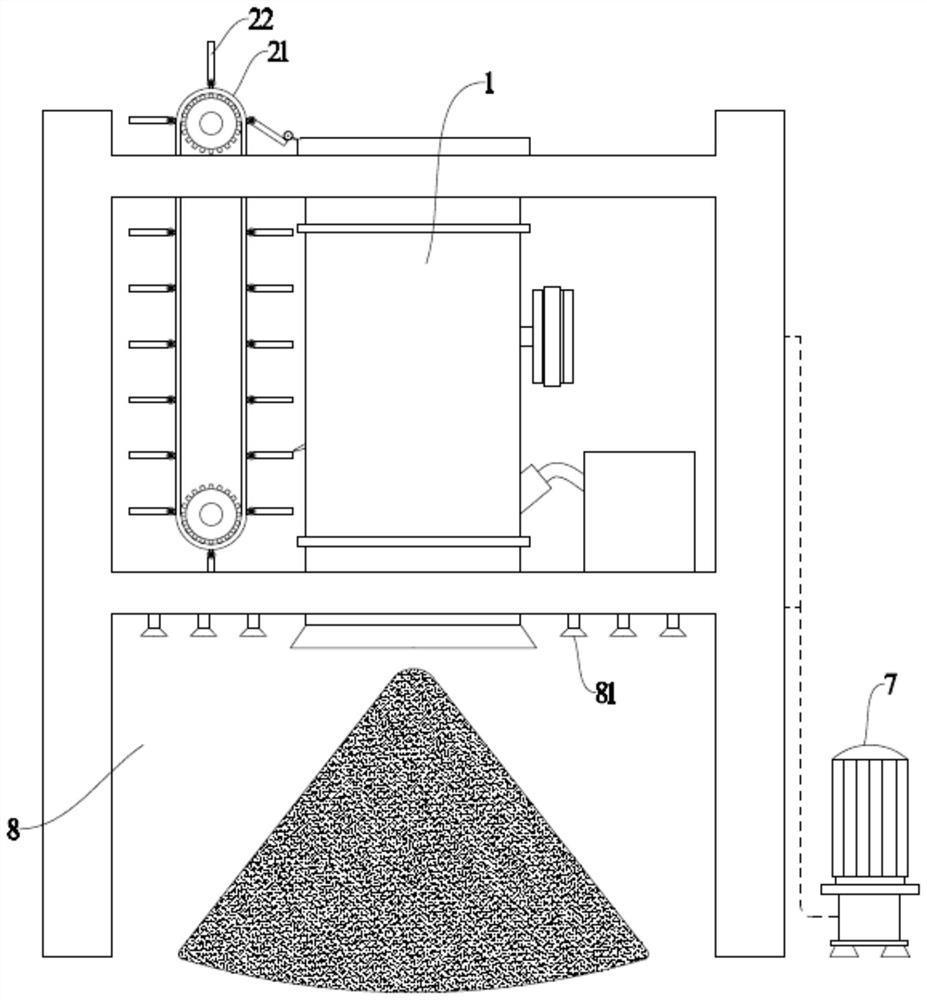 Dust falling shakeout machine