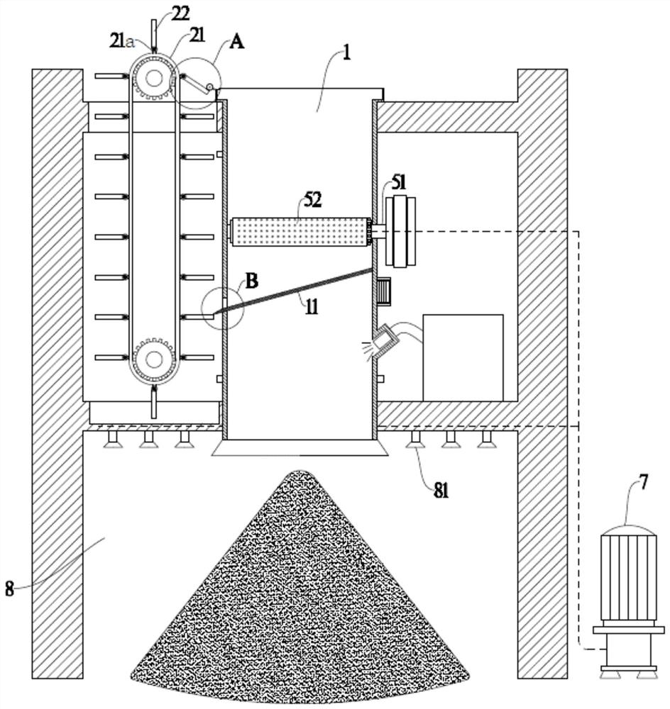 Dust falling shakeout machine