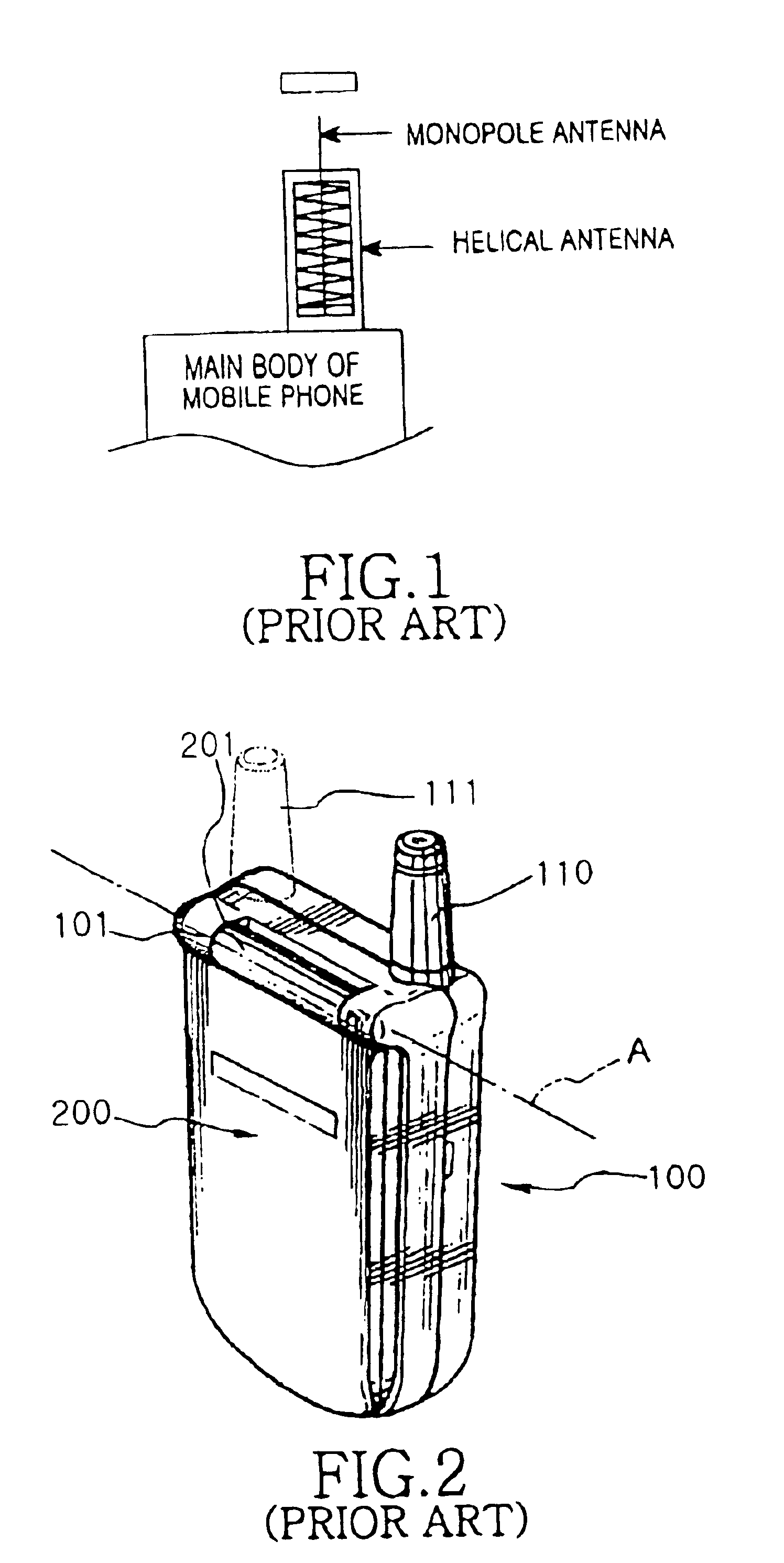 Antenna apparatus for folder type mobile phone