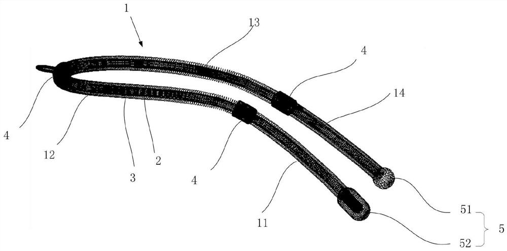 A three-dimensional suture fixer