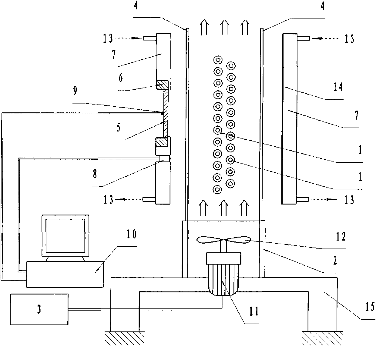 Infrared radiation heat flow density reinforcement device for high temperature pneumatic thermal simulating test of missile