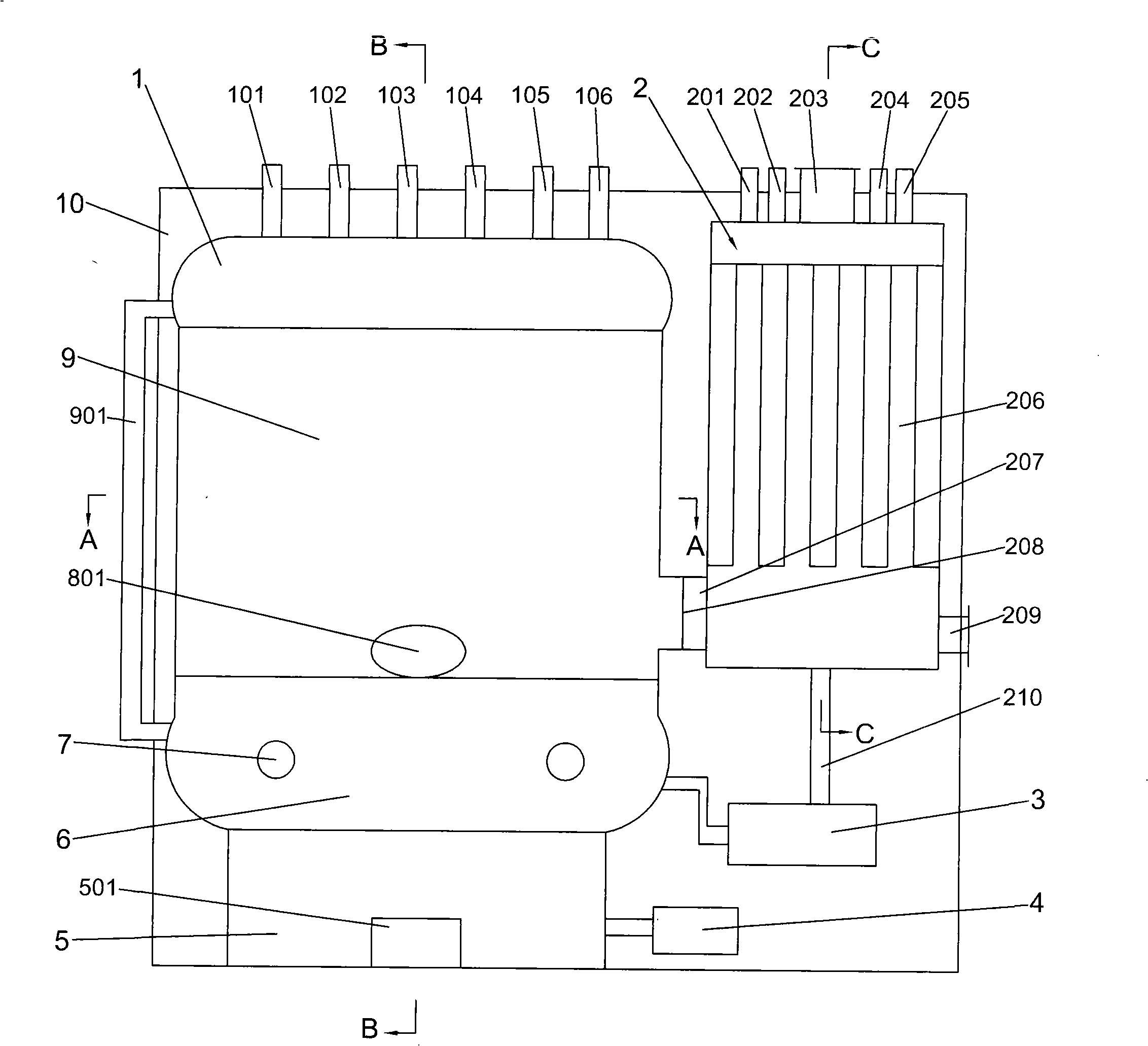 Dual purpose energy-saving boiler for hot water and steam