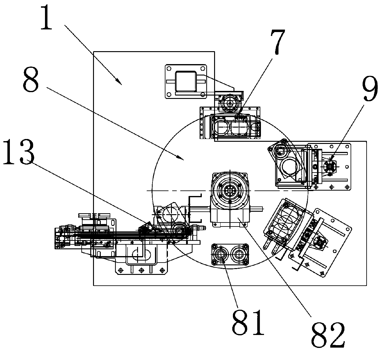 Compressor crankshaft fitting assembling and thrust surface grinding production line