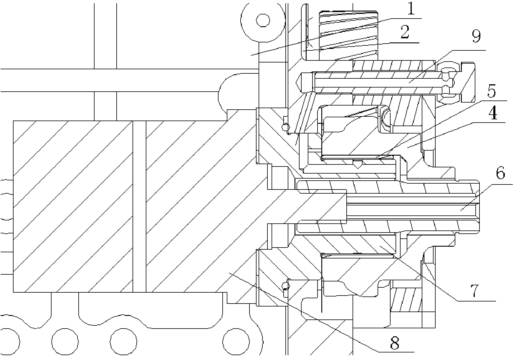 Auxiliary power output structure of diesel engine