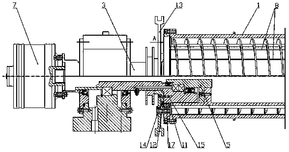 Three-phase horizontal spiral centrifuge for oil-water sand separation