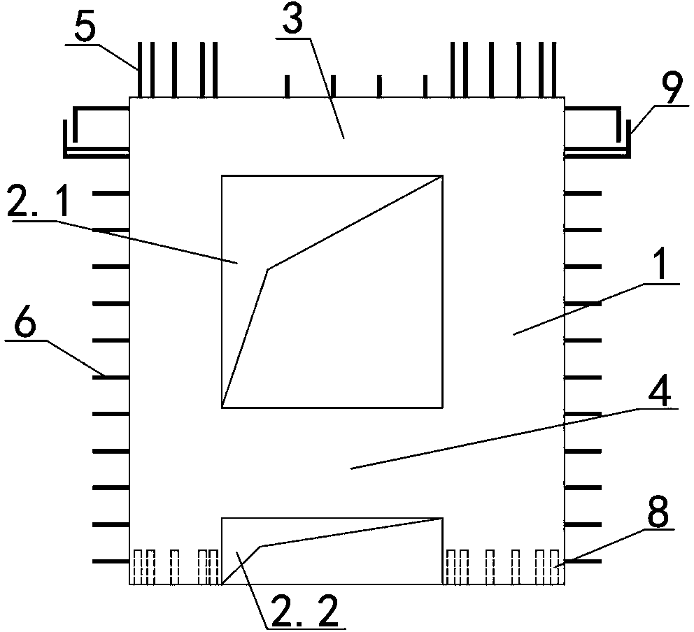 Precast assembled integrated type concrete shear wall panel with bottom hole containing multiple coupling beams