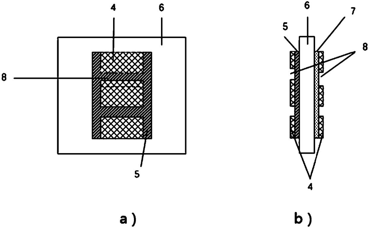 Implantable blood sugar testing probe and screen printing-based manufacturing method thereof