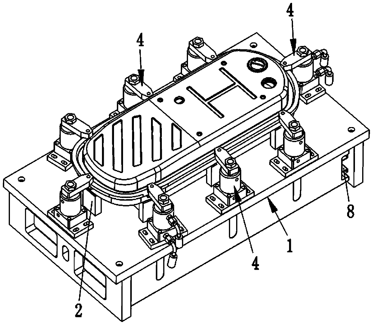 Laser welding fixing tool capable of adapting to various bio-oil tanks