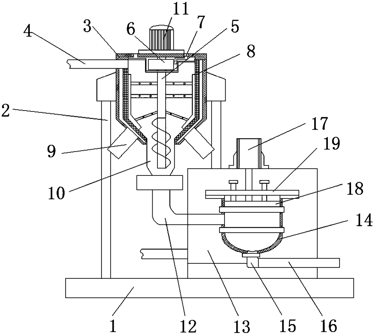 Wastewater sludge recovery treatment device