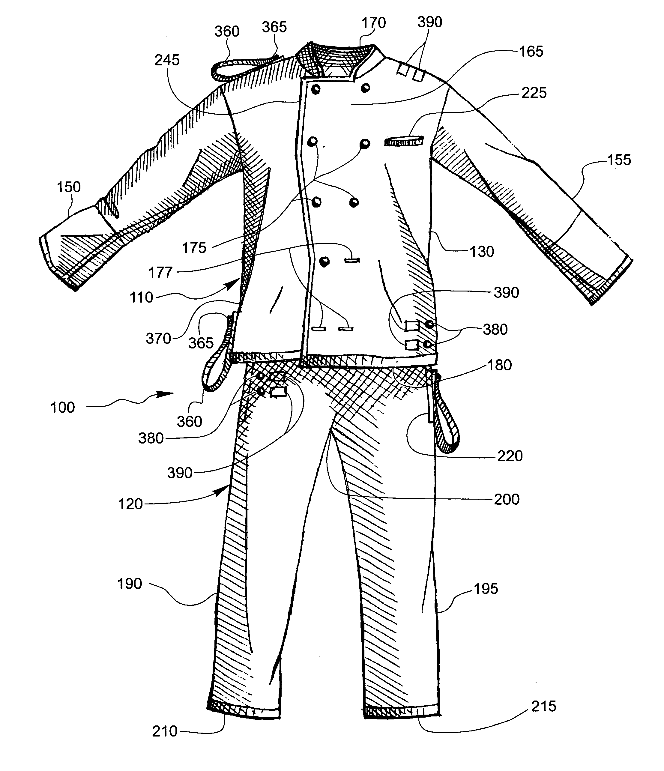 Chef suit garment