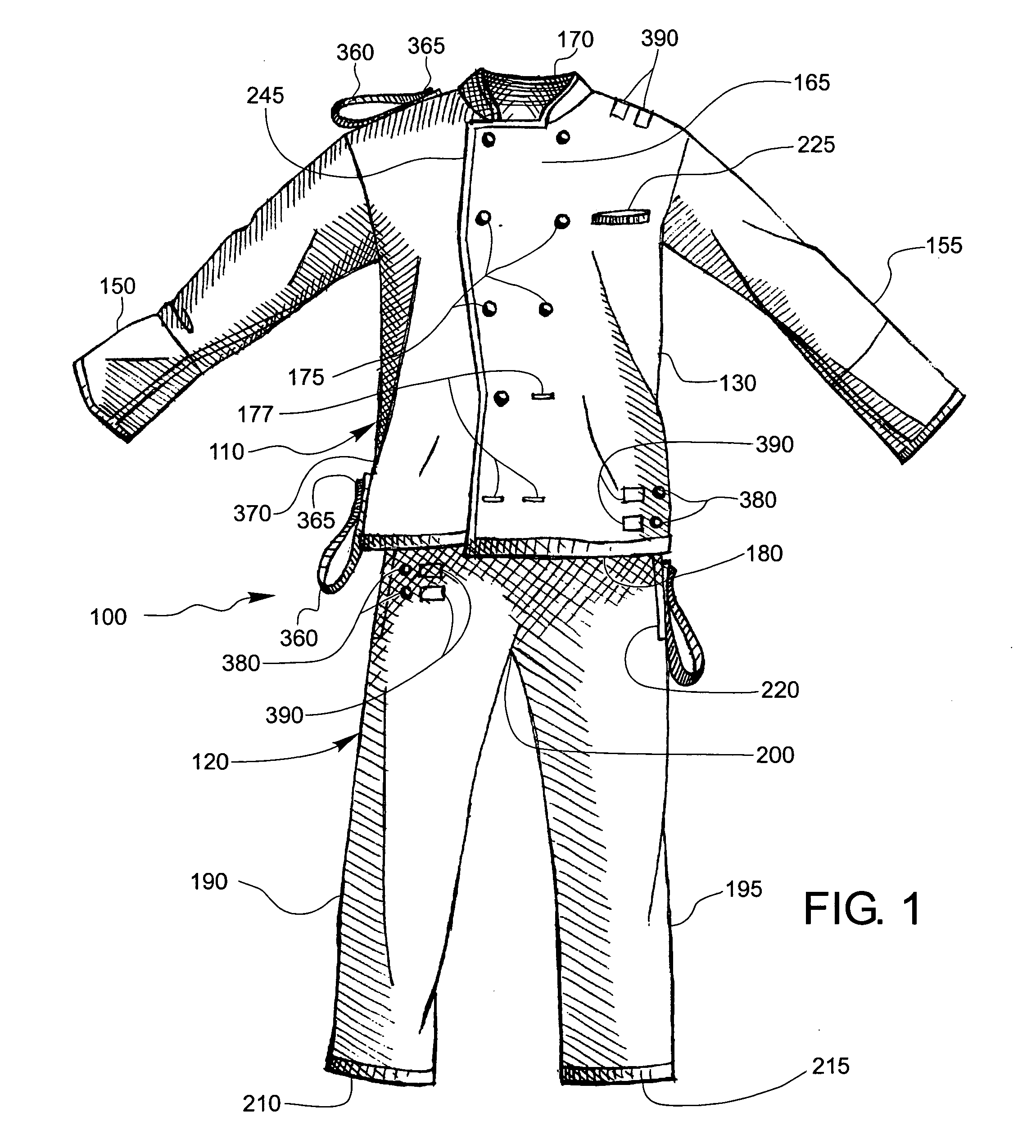 Chef suit garment