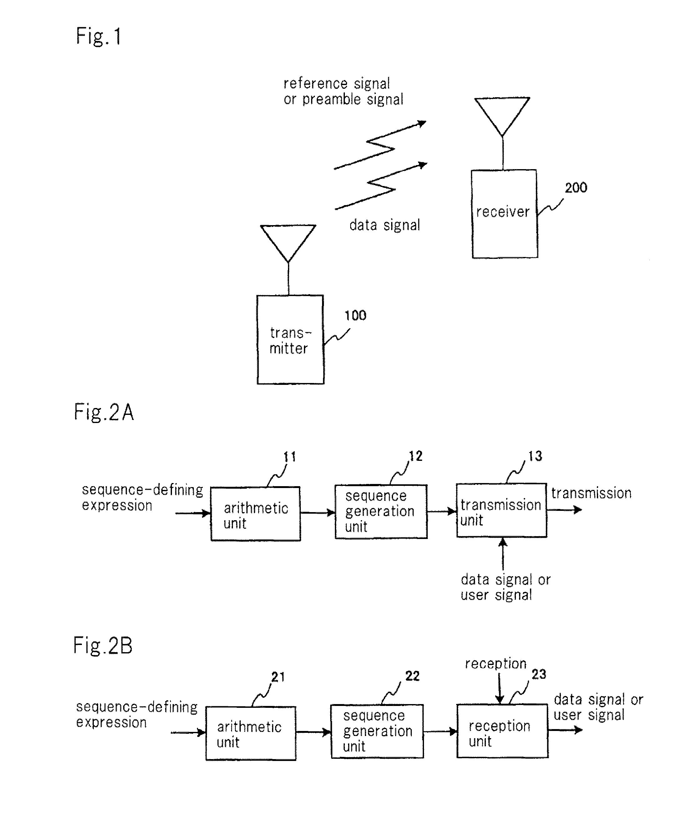 Transmitter and receiver for a wireless access system, transmission method and reception method of the wireless access system, and a program for same