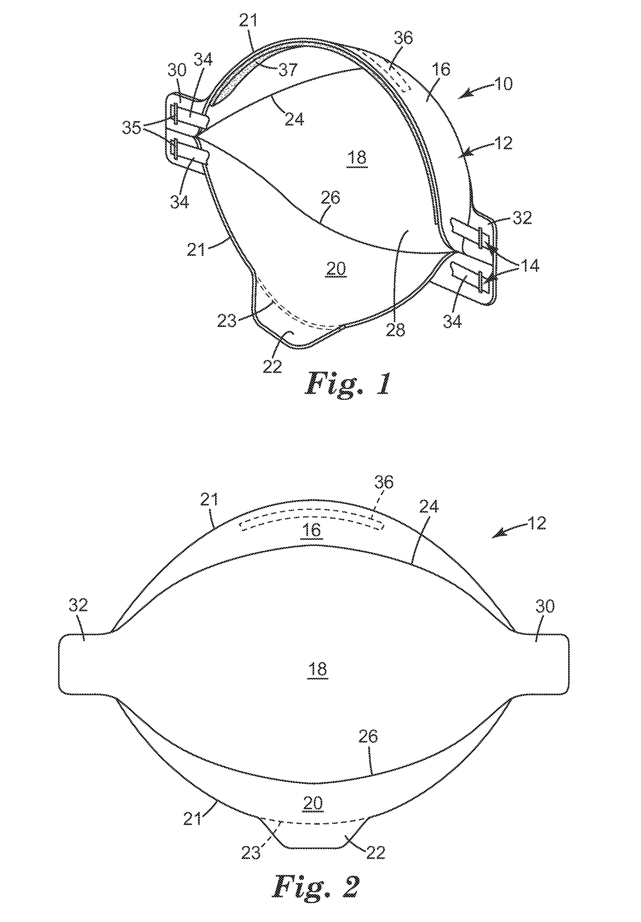 Maintenance-free flat-fold respirator that includes a graspable tab