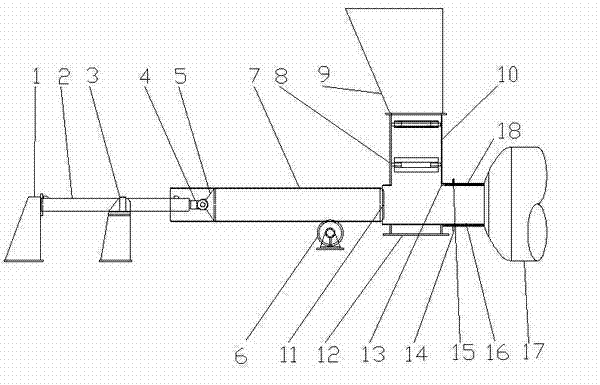 Continuous feeding device for papermaking waste residue